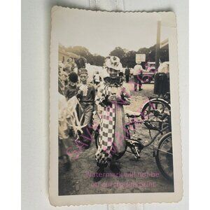 Vintage Original Clown Photograph of Child Ephemera Circus 1950s Creepy Hallowee
